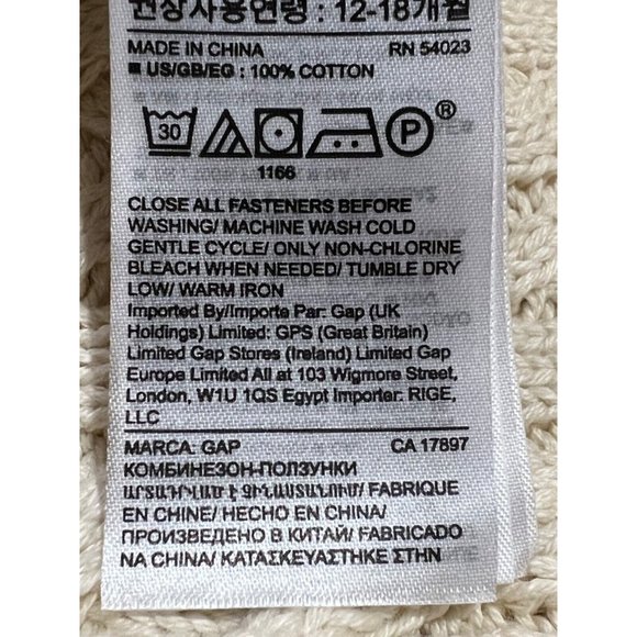 NWT GAP Baby Sweater Romper 12-18M Beige Cable Knit - Picture 4 of 4